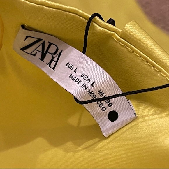 Zara Limited Edition Neon Yellow Voluminous Ruffles Mini Dress Large NWT - Picture 10 of 13
